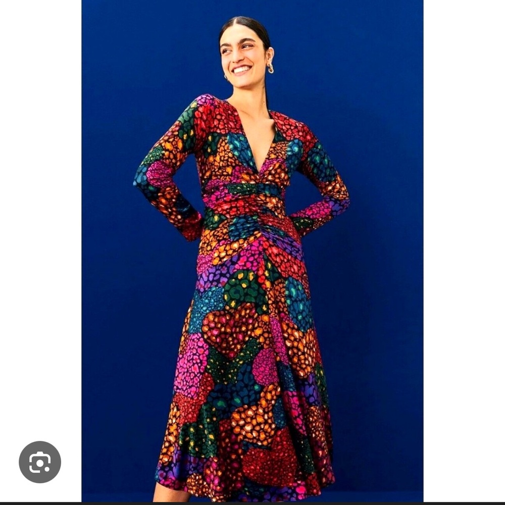 FARM Rio Colorful Hearts Midi Dress